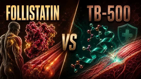 Follistatin срещу TB-500: механизъм, ефекти, доказателства и рискове