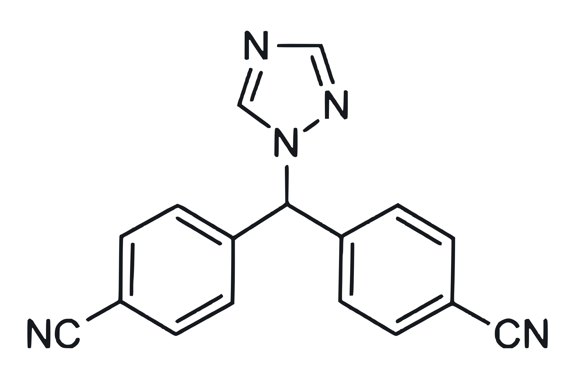 Letrozole – молекулна и химична структура Молекулна структура на Letrozole Летрозол Femara