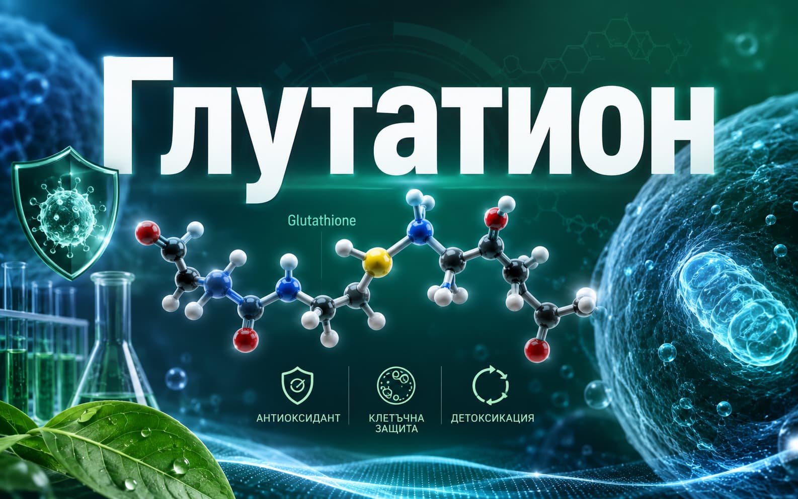 Глутатион GSH – антиоксидантна система, GSH/GSSG редокс баланс и клетъчна защита