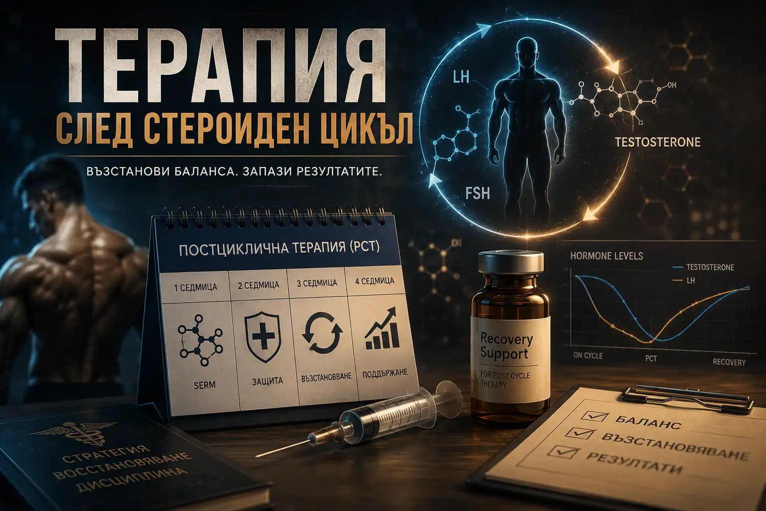 Терапия след стероиден цикъл PCT и възстановяване на тестостерон, LH, FSH и хормоналната ос