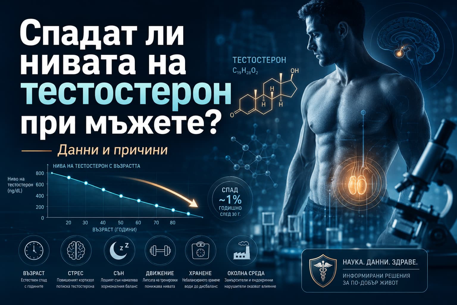 Спадат ли нивата на тестостерон при мъжете – научни данни и секуларни тенденции Спад на нивата на тестостерон при мъжете – секуларни тенденции, андрология и мъжко репродуктивно здраве